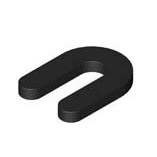 3/8in. x 1-1/2in. x 2in. SOLID Plastic  U Shim -1/2in. Slot-Black - 300 pc