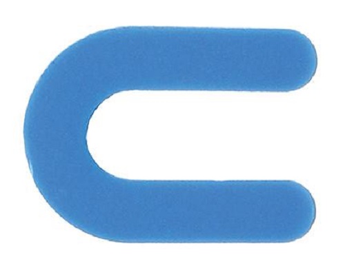 1/16in. x 1-1/2in. x 2in. Plastic Semi-Solid U Shims -1/2in. Slot- Blue-1000 pc