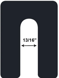 3in. x 4in. x 1/32in. Plastic Horseshoe Shim with 13/16in. Slot - 500 pc/box