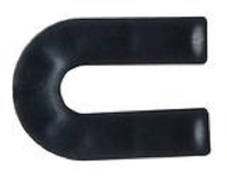 1/4 x 1-1/2 x 3-1/2 Semi-Solid Plastic U Shim 1/2 Slot -Black-500 pc