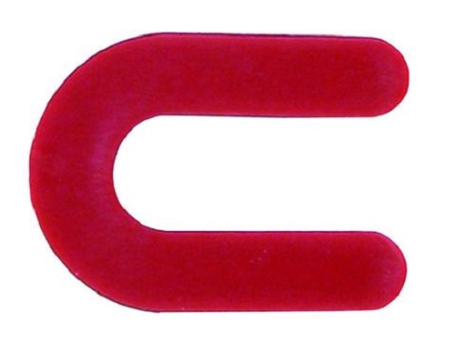 1/8in. x 1-1/2in. x 2in. Plastic  U Shim - 1/2in. Slot- Red- 1000 pc