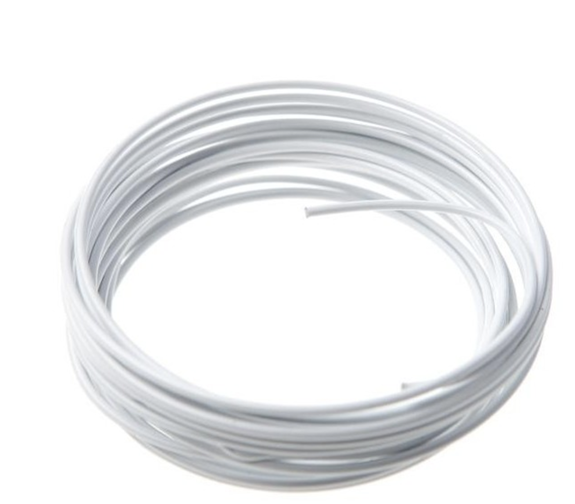 15 Gauge PVC Coated Coated Steel Wire- WHITE 10lb. Coil