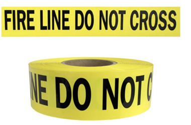 2 Mil Yellow FIRE LINE Tape 3in. X 1000 ft-8 Rolls per Carton