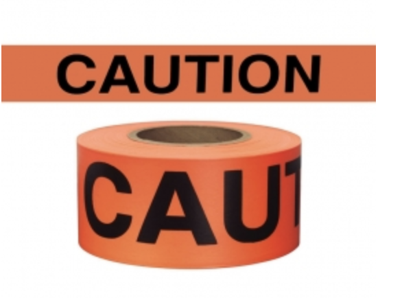 3 Mil Orange Caution Tape 3in. X 1000 ft-8 Rolls per Carton