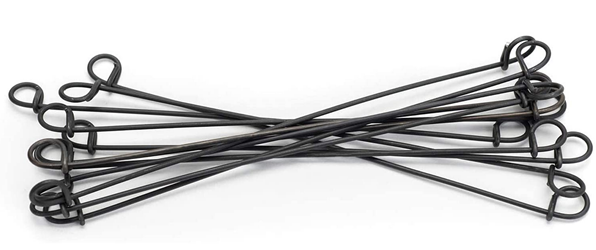 4-1/2in. Black Annealed Double Loop Steel Wire Ties 14 ga. 5000 pc-Made in USA