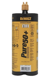 DeWalt Pure50+ Epoxy Injection Adhesive Anchoring System 21 oz Dual Cartridge- 12 pc 