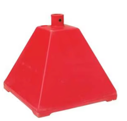 Ideal Shield BPB-RD-98-BL Pyramid Sign Base with 98 inch H Post- Red