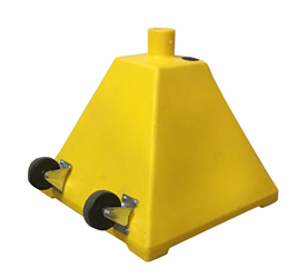 Yellow Pyramid Sign Base with wheels