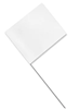 White Plastic Staff Marking Flags- 2.5 inch x 3.5 inch with 21 inch Wire Staff