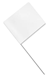 White Plastic Staff Marking Flags- 2.5 inch x 3.5 inch with 21 inch Wire Staff