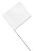 White Plastic Staff Marking Flags- 4 inch x 5 inch with 21 inch Wire Staff