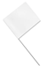 White Plastic Staff Marking Flags- 4 inch x 5 inch with 21 inch Wire Staff